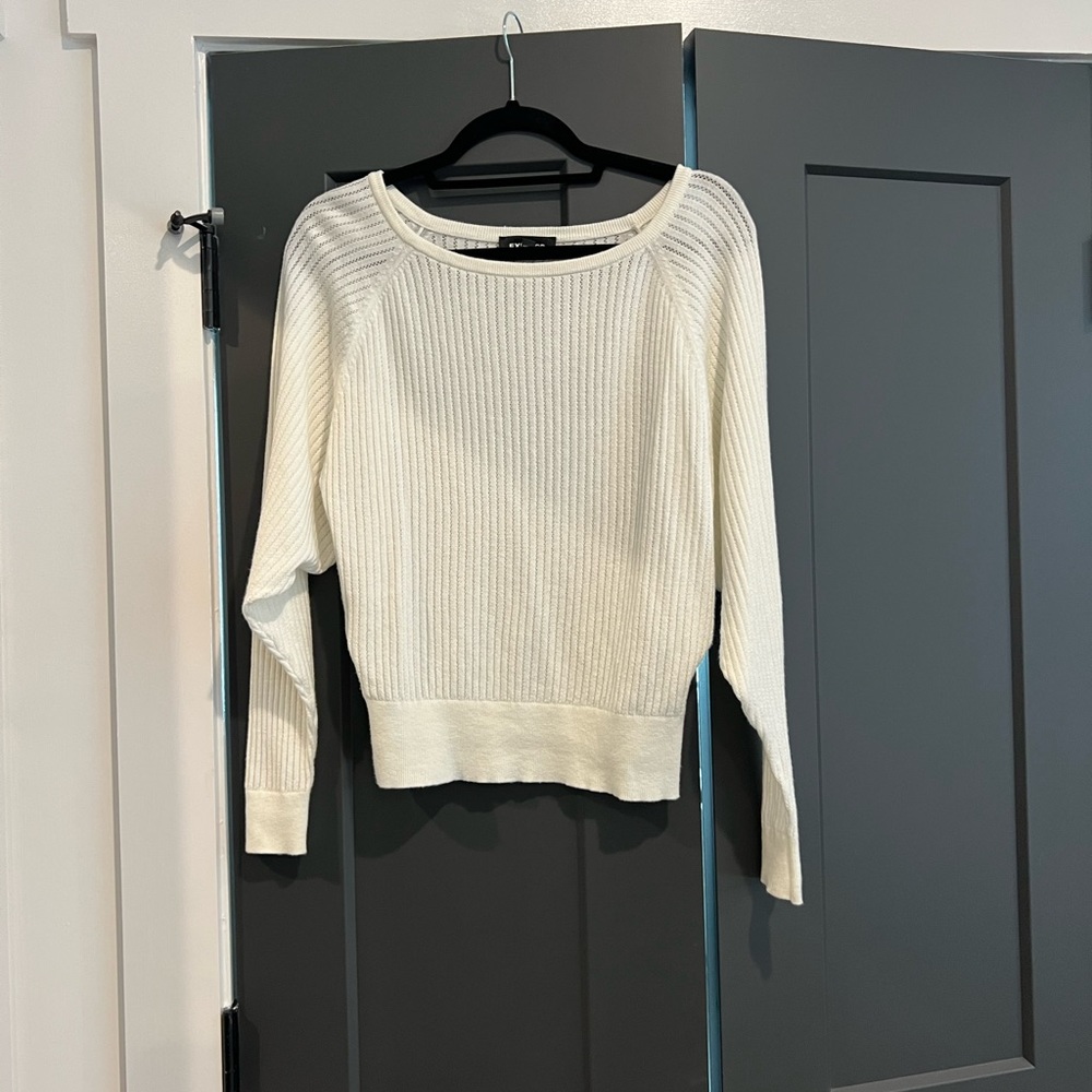 Express White Dolhman Sweater XS